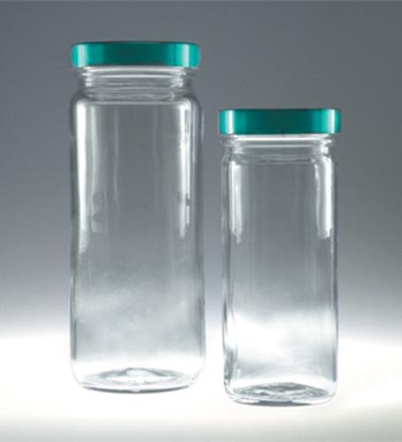 Clear Straight Side Round Bottle - Jar / 장형 대 광구병, w-Teflon Lined Cap