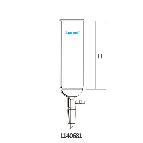 Cylindrical Glass Filter Funnel with Vacuum Adapter and Inner Joint 진공 여과 유리 깔때기, Column Type, LukeGL®
