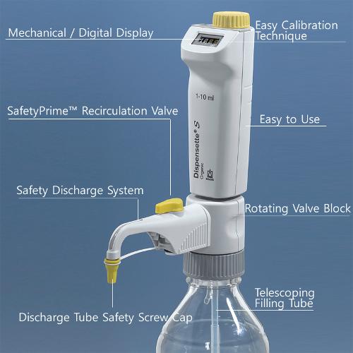 Dispensette®S Organic Digital Bottle Top Dispenser / 유기용매용 디지털 바틀 탑 디스펜서, 가변형