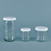Clear Short Straight Side Round Bottle / Jar 단형 대 광구병, with F217 Foam Lined