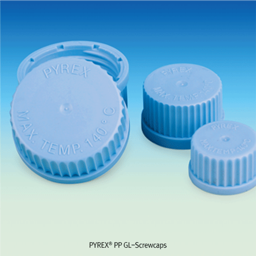 PYREX® PP GL-Screwcaps & Pour-ring, GL-25·32·45, AutoclavableFor GL-25·32·45 Bottle, -10℃+125/140℃, GL 스크류캡 & 푸어링-링