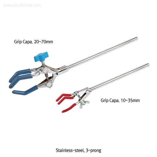 3-prong Clamp, Extension, Single Adjusted, Grip Capa.10~70mmStainless-steel Rod, 3-가닥형 클램프