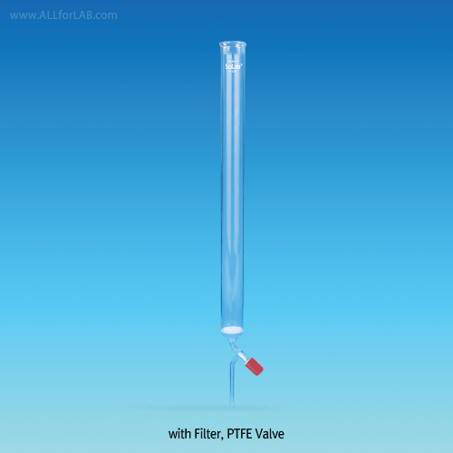 SciLab® DURAN glass Chromatography Column, with or without Glass FilterWith DURAN® GU® PTFE Needle Valve, Fine Control, 크로마토그래피 칼럼