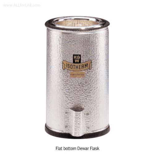 KGW® Flat bottom Dewar Flask, for Magnetic Stirring, 250~1,200㎖Ideal for Liquid Nitrogen LN2, Dry Ice CO2, etc., with Aluminum Case, <Germany-made>, 내부 평바닥형 드와 플라스크