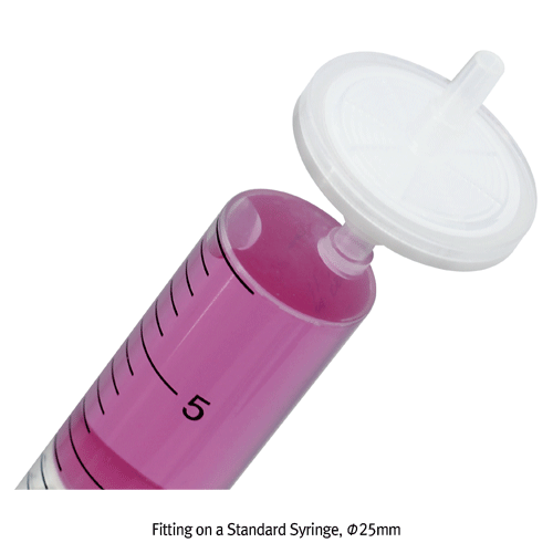 Wisd Syringe Filter, MCE·Nylon·PES·PTFE-·PVDF, Hydrophilic/Hydrophobic, 0.22 & 0.45㎛, Φ13/25mmWith PP Housing Shell, Ideal for Sample Purification, Sterile & Non-sterile, 시린지 필터, 멸균 & 비멸균