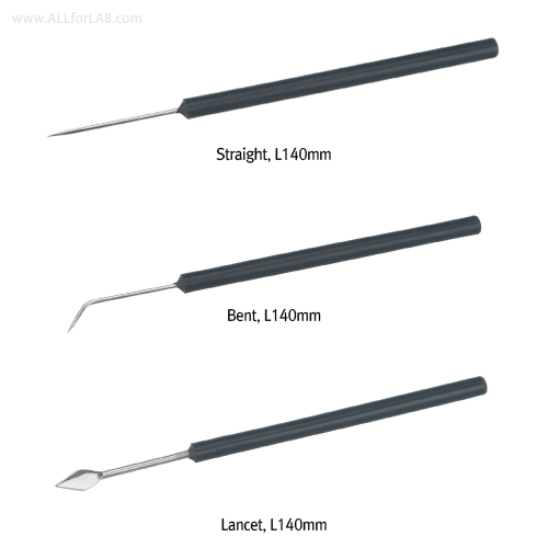 Bochem® High Grade Stainless-steel Dissecting Needle, with Handle, L140mmWith Straight·Bent·Lancet-model, 해부용 니들, 비자성/비부식