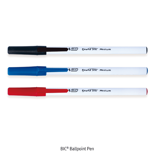 Ballpoint Pen, 1mm Tip, Round StickFor Home & Office, and School, Black·Blue·Red, 스틱 볼펜