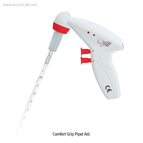 Microlit® Comfort Grip Pipet fillTM, with 2 LED Lamp for Battery Status, for 1~100㎖ PipetsWith Light Weight/-Rechargeable Battery 220V Charger, Fully Autoclavable, 피펫에이드