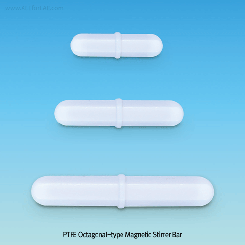 PTFE Octagonal-type Magnetic Stirrer Bar, for Lab & Industry, L13~75mm, PTFE 팔각/옥타고날형 마그네틱바