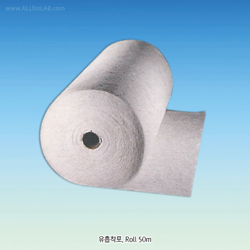 Oil Sorbent Pad, White, Special HPC, 48×43/Sheet or 0.5×50m/Roll, 3.5mm-thickWith Eco-friendly & Non-toxic, Strong Oil Absorption : Absorption of 10~20 times Own Weight, 오일흡착재