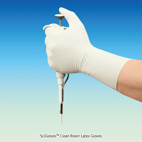 UniGloves ® Clean Room Latex Gloves, Powder Free, Textured, Medical Premium Grade with Textured, Grade 10,000 Class, Premium Grade AQL 1.5, L295mm, 클린룸용 라텍스 실험장갑