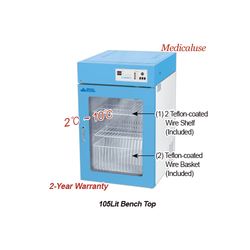 DAIHAN®2℃~10℃ Vaccine & Pharm. Refrigerator “Ref.P”, 105 & 295Lit, Medicaluse approved With Microprocessor PID Controller, 60mm(t) Polyurethane Insulation, Vacuum Sealed Glass Door, CFC/HCFC-Free, Forced Air Circulation Wire Shelf, Superior Temp Uniformit