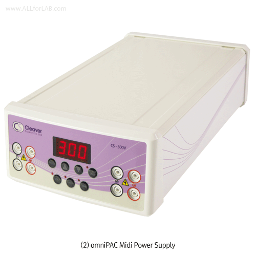 Cleaver® omniPAC™ Power Supplies, for Electrophoresis System, Up to 500V, 3000mA, 300W <br> 전기영동 전원공급장치, Small Footprint, Compact, Easy Set-up, Built-in Safety Alarm Function