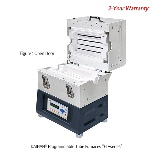 DAIHAN® Programmable Tube Furnaces “FT-series”, Embedded Heating Elements-type, 1,000℃ With Digital PID Programmable Control, 1- or 3-Heating Zone, Φ3~Φ14cm Tubes, 1,000℃ 프로그램식 튜브 전기로