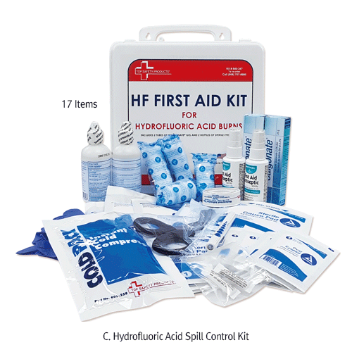 Spill Control Kit, A. for Chemical, B. for Biohazard, C. for Hydrofluoric Acid, with Absorbent and Protective Equipment For Emergency Situations in Laboratory & Industrial Site, 스필키트/유해물질 유출 대처 키트