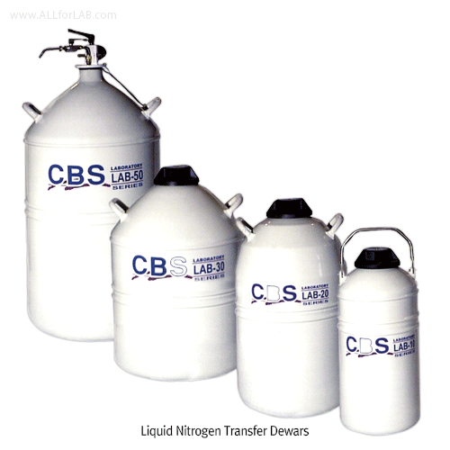 CBS® Liquid Nitrogen Transfer Dewars & Withdrawal Device, 10 to 50 Lit., 액체질소(LN2) 저장/ 운반 탱크