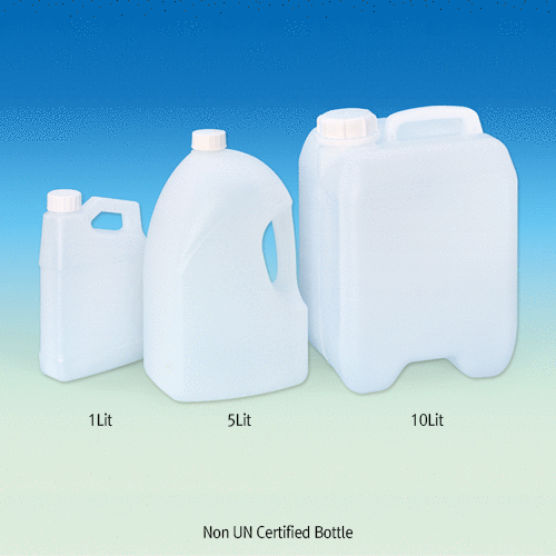 1~22Lit Clean-grade & UN-certified or not Bottle, Heavy-duty, Rectangle HDPE, with Leakproof Tamper Evident ScrewcapWith 10,000-Clean Grade & UN RTDG Certified, Good Resistance of Impact & Chemicals, -50+105/120℃ Stable, 크린바틀 & 안전바틀