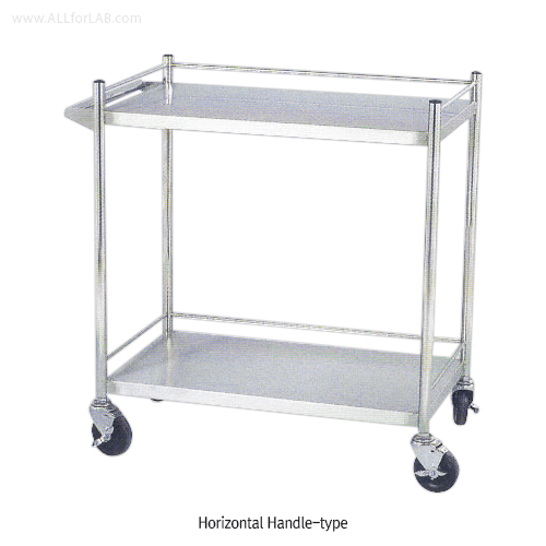Stainless-steel Dressing Cart, with HandleFor Lab·Medical·Industrial, 핸들 타입 다용도2단 카트