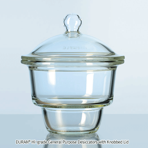 DURAN® Hi-grade General Purpose Desiccator with Knobbed Lid, id Φ100~300mmWithout Plate, Boro-Glass 3.3, 일반 데시케이터, 중판 별도