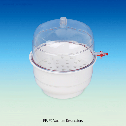 PP/PC & All Clear PC Hi-Vacuum Desiccator Set , id Φ145~Φ300mmWith PP Plate & PP Stopcock · Silicon O-Ring, 진공 데시케이터, 중판포함