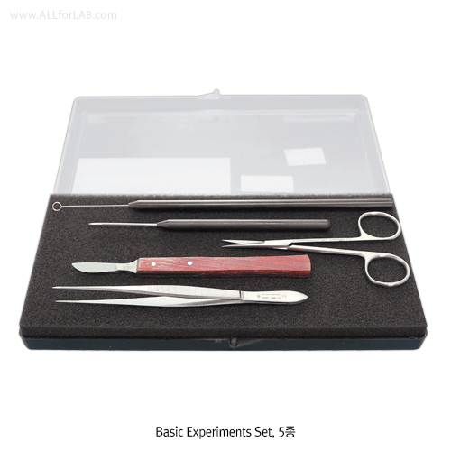Hammacher® Basic Experiments Set, with 5 Instrument in Plastics Case, “HS0 1 28.00”, High-grade, RustlessFor Biologist, Chrome Nickel Steel(CrNi 1 8/8), Highest Elasticity and Toughness, [ Germany-made ] , 생물학용 기본 실험 세트
