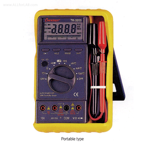 Taekwang® Multi-use Digital Multimeter, 320mV~1,000V, 320Ω~40㏁, 320㎂~10AWith DC/AC Voltage & Ampere, Resistance, Diode-test, 디지털 멀티미터