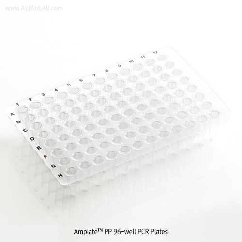Amplate TM PP 96-well PCR Plate, 0.2 ㎖ Tubes, with Black Alphanumeric Grid, - 196℃~+121℃With Ultrathin Wall, Cutting the Right Corner, Certified RNase·DNase·Pyrogen·DNA-free, [ Canada-made ] , PCR 플레이트