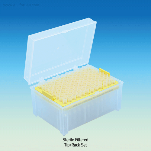 ABDOS® Sterile Filter Tip, Hinged Rack Set of 96pcs, 0.2~1,000㎕Ideal for Biological Lab, DNase·RNase·Pyrogen-Free, Stackable, Leak-proof, Normal-grade, 멸균 필터 팁