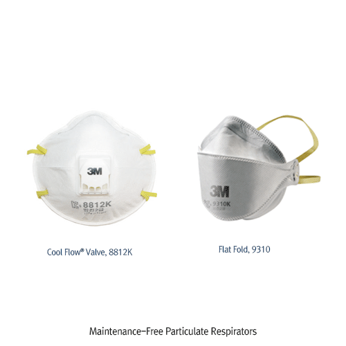 3M® Maintenance-Free Particulate Respirator, Light Weight, Comfortable & ConvenientWith Cool Flow® Exhalation Valve, Soft Inner Materials, 방진 마스크 특급 ·1 급 ·2 급