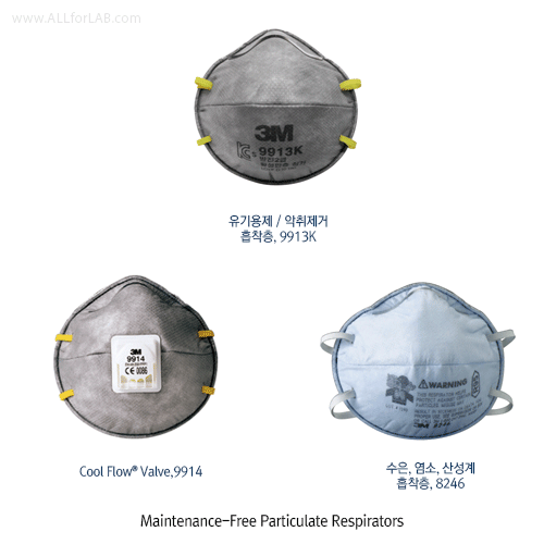 3M® Maintenance-Free Particulate Respirator, Light Weight, Comfortable & ConvenientWith Cool Flow® Exhalation Valve, Soft Inner Materials, 방진 마스크 특급 ·1 급 ·2 급