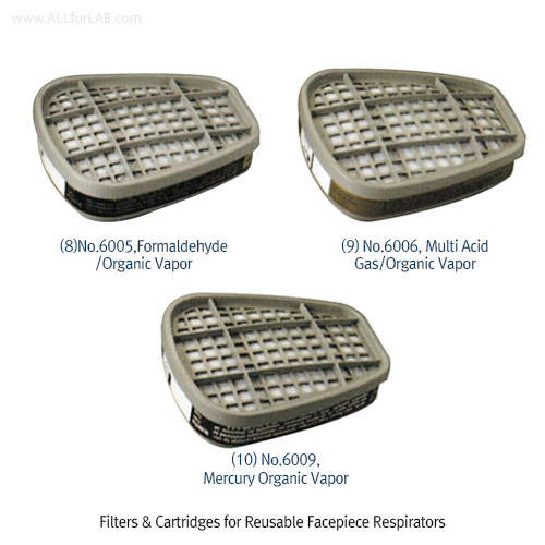 3M® Filters & Cartridges for Reusable Facepiece Respirator, 6000 Series, Light Weight, NIOSH ApprovedIdeal for Providing Gas & Vapor Protection, Minimum 99.97% Filter Efficiency, 방진 필터 & 방독 정화통