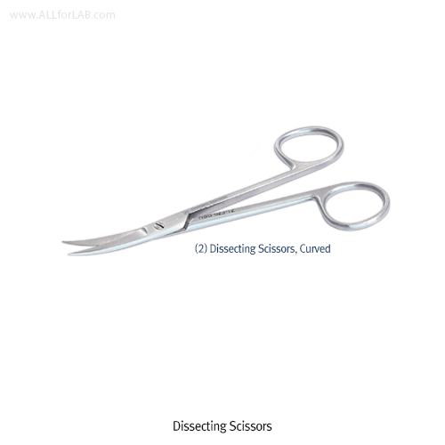 Hammacher® Dissecting Scissors, Very Delicate, Medical-grade, L115mm & 120mmWith Sharp-Sharp Tip, Chrome Nickel Steel (CrNi 18/8), Rustless, [ Germany-made ] , 미세 해부용 가위