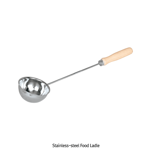 Stainless-steel Food Ladle, with Handle, 50~450㎖, L300 & 400mmNon-magnetic 18/10 Stainless-steel, Rustless, 1,400℃, 식품용 스텐 주걱