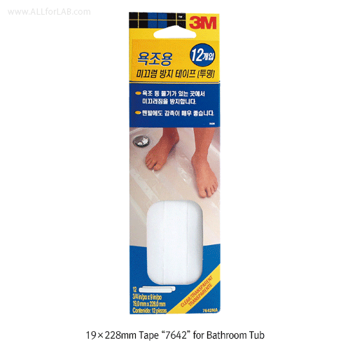 3M® Safety-walk® Tile Nonslip Tape, Clear, 100×100mm and 19×288mm, Thick-0.4mmIdeal for Bathroom, Slip-Resistant Tub and Shower Strips, 욕실 및 욕조용 투명 미끄럼 방지 테이프