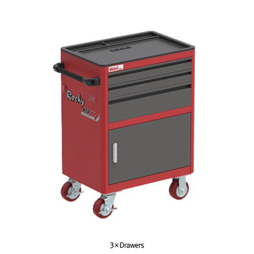 Steel Tool Cart with Step-on Caster, Drawers & Shelves-type with Caster & BreakIdeal for Versatile & Functional Storage Solution for the Laboratory·Medical·Industry, 이동형 다용도 스틸 공구함
