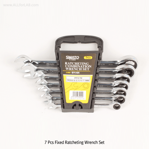 7Pcs CRV Ratcheting Combination Wrench Set, 8~19mm, Flexible & FixedWith Fully Polished Surface Resists Corrosion, Simple & Slim Design, 7 종 기어렌치 세트