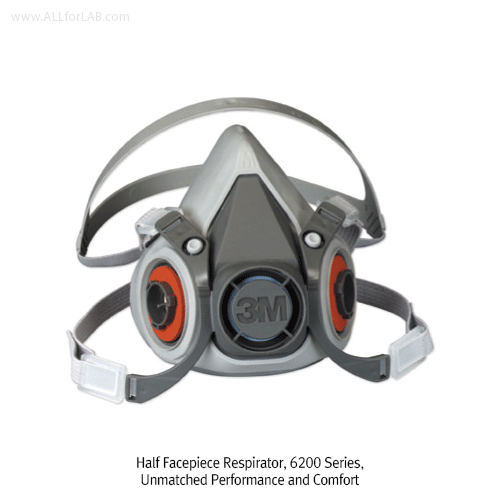 3M® Half Facepiece Respirators, Reusable, Can be Used with Filters & Cartridges, Direct Connection Cartridge for Reliable & Convenient Respiratory Protection, Advanced Silicone Material, 호흡보호구