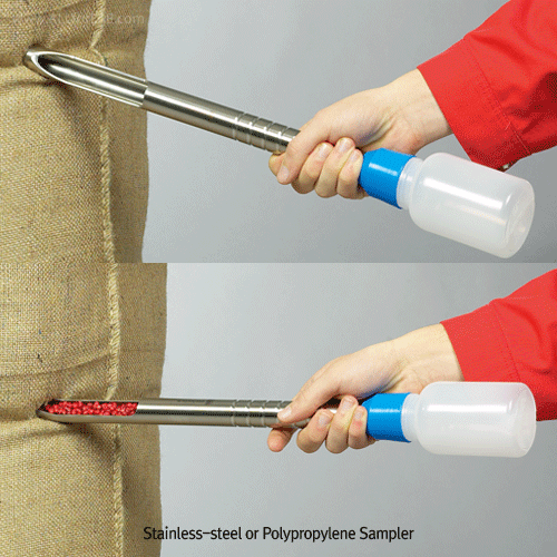 Burkle® Quick Picker Sampler Set, Stainless-steel / PP, Φ25mm, 75㎖, L 50cm with 2×PE 250㎖ Bottles & 1×Cleaning Brush, Corresponds to ISTN, 샘플량 조절형 샘플러 세트