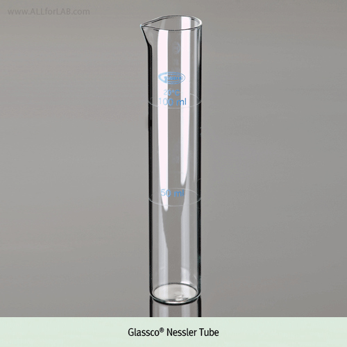 Glassco® Nessler Tube, for Color Comparison Class-A, Non-Matched, 25/50㎖ & 50/100㎖ Made of Borosilicate Glass 3.3, 단일 비색관