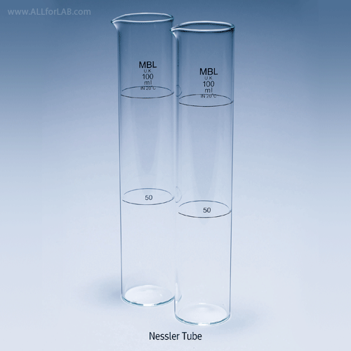 MBL® Short-form Nessler Tube, Matched Set of 2 Tubes, 50㎖ and 100 / 50㎖ for Color Comparison, Colorless-glass, Shadow less-bottoms, 단형 비색관, 2개 매치 세트