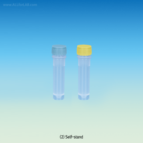 SciLab® PP 2㎖ Sterile Multiuse Screwcap Tubes, Graduated, Good for Cryowork, Conical bottom/Self-standing with Silicone O-ring Sealed Screwcap, DNase-/RNase-free, Autoclavable, 2㎖ 멸균 다용도 스크류캡 튜브