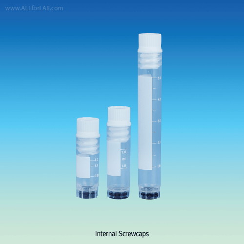 CryoTainTM 1.2~5㎖ 2D Bottom Barcoded PP Sterile Cryovials, External/Internal Thread, Self-standing Free of DNase / RNase-and Endotoxin, Irradiation Sterilization, -196~+121℃, 2D 바텀 바코드 멸균 냉동 바이알