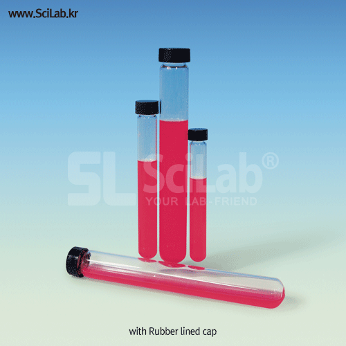 SciLab® Multi-use Screw Tubes, with WHEATON® Black Phenolic Cap<br>Ideal for Culture/Testing Sampling & Anti-chemicals, Autoclavable, “Heavy-duty”<br>다용도 흑색 스크류캡 튜브, “강력/고급형” with 14B Rubber- & Teflon-Liner