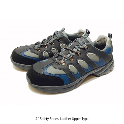 Hector® 4″ Safety Shoes, Mesh or Leather Type, 230~300mm for Light Duty Utility, Non-slip Outsole, Ultralight 370g, 헥토르 4″인치 안전화