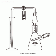 Arsine Generator 100㎖ Complete-set, with ASTM & DIN JointsWith 24/40 Flask·Cylinder·Clamp, 비화수소 발생장치, “환경시험법기준”에 준함