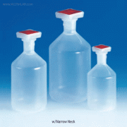 VITLAB® PP Stopper Bottle, Narrow- & Wide-Neck, 100~2,000㎖With Joint Stopper, Autoclavable, 125/140℃ Stable, <Germany-made>, PP 스토퍼식 바틀, 세구 & 광구