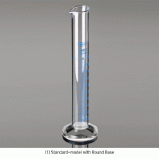 Glassco® Educational Measuring Cylinder, Class B, Boro-Glass 3.3, 5~2,000㎖Ideal for Education, with Round or Hexagonal Base, DIN/ISO 4788, B급 교육용 실린더