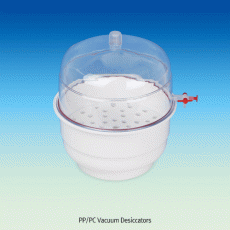 PP/PC & All Clear PC Hi-Vacuum Desiccator Set, id Φ145~Φ300mmWith PP Plate & PP Stopcock·Silicon O-Ring, 진공 데시케이터, 중판포함