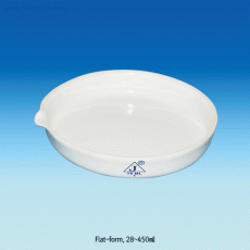 Hi-grade Glazed Porcelain Evaporating Dish, with Spout & Dish Number, up to 1,000℃, 22~8,500㎖Flat-& Deep-form, Acids/Alkalis(except HF) Resistance, 자제 증발 접시, 평형 & 둥근 바닥형, 유약처리