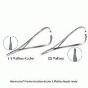 Hammacher Premium Mathieu-Kocher & Mathieu Needle Holder, L140mm, Medicaluse approvedWith Slender Jaws, Stainless-steel 420, <Germany-made>, 프리미엄 매튜-코카 & 매튜 니들홀더 / 지침기, 독일제 의료용, 비부식